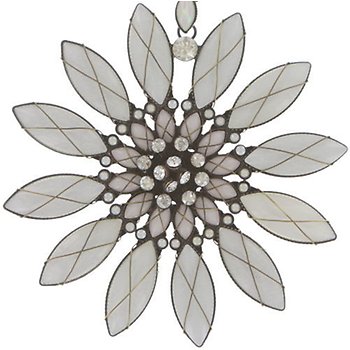 image for Necklace pendant Psychodahlia white  extra large