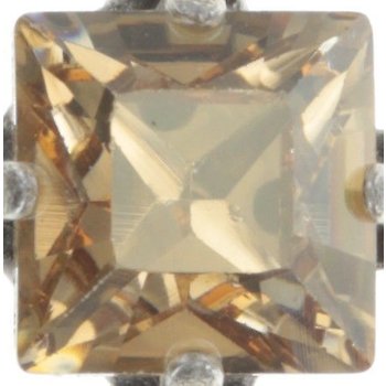 image for Earring stud Carré beige crystal golden shadow 