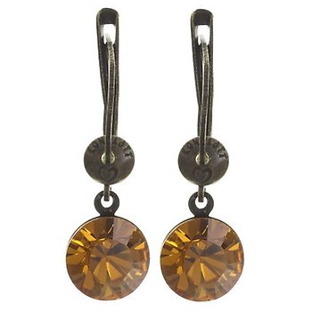 image for Earring dangling Black Jack yellow topaz SS 39