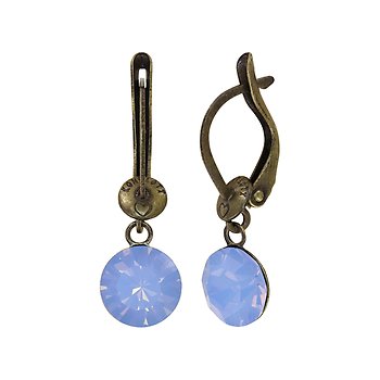 image for Earring dangling Black Jack light blue lt. sapphire opal SS 39