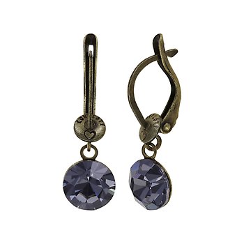 image for Earring dangling Black Jack grey crystal night fall SS 39