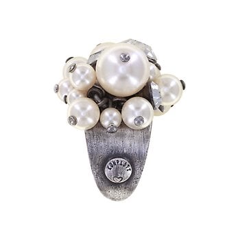 image for Ring Pearl Shadow white crystal 