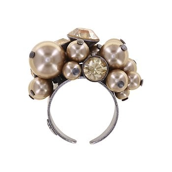 image for Ring Pearl Shadow beige crystal golden shadow 