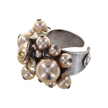 image for Ring Pearl Shadow beige crystal golden shadow 