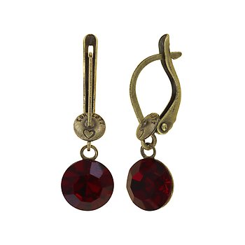 image for Earring dangling Black Jack red siam SS 39