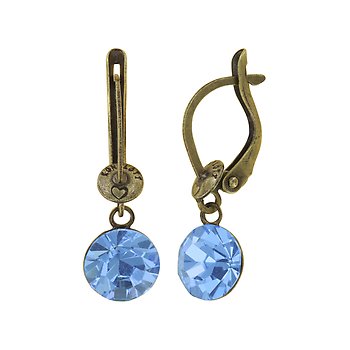 image for Earring dangling Black Jack light blue light sapphire SS 39