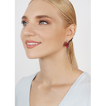 image for Earring eurowire Disco Balls red siam SS 29