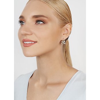 image for Earring eurowire Disco Balls beige crystal golden shadow SS 29