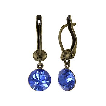 image for Earring dangling Black Jack blue sapphire SS 39