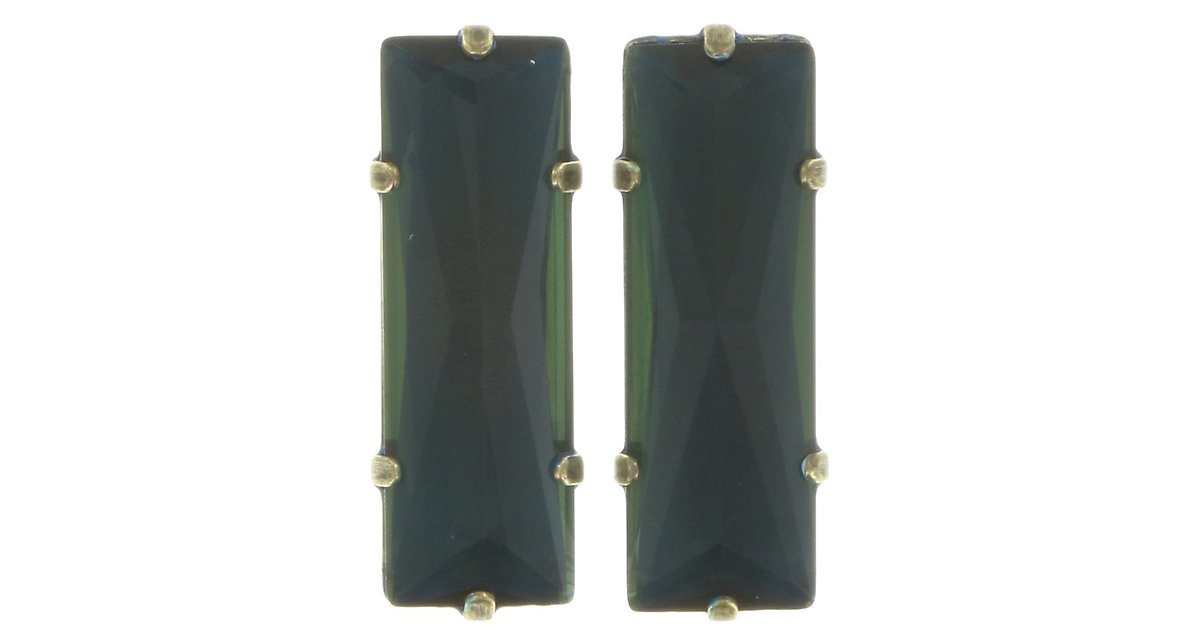 KONPLOTT / Earring stud Manhattan Rocks blue/green extra large