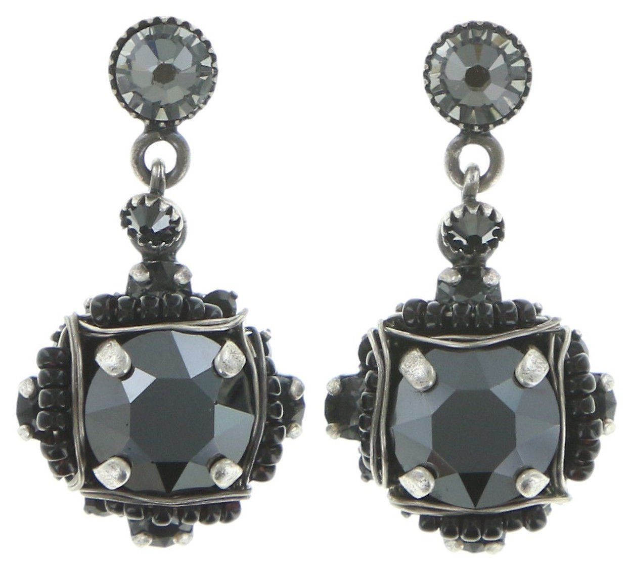 image for Earring Stud Dangling Byzantine Black  