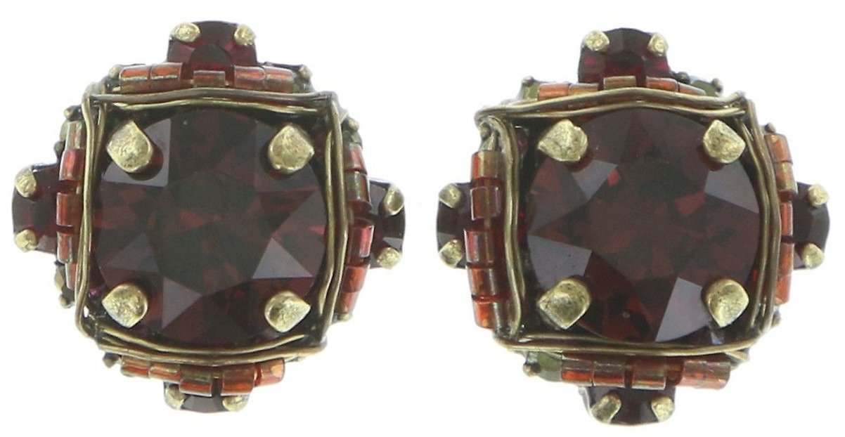 image for Earring Stud Byzantine Red  