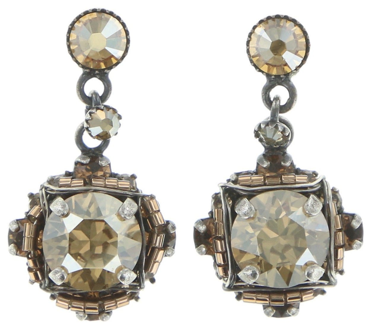 image pour Clou d'oreille pendant Byzantine Beige  