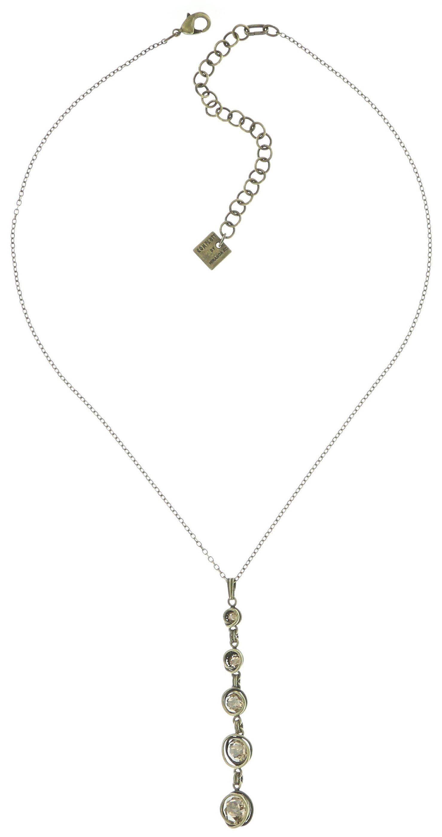 Bild für Halskette mit Anh&auml;nger Sparkle Twist Beige Kristall goldener Schatten 