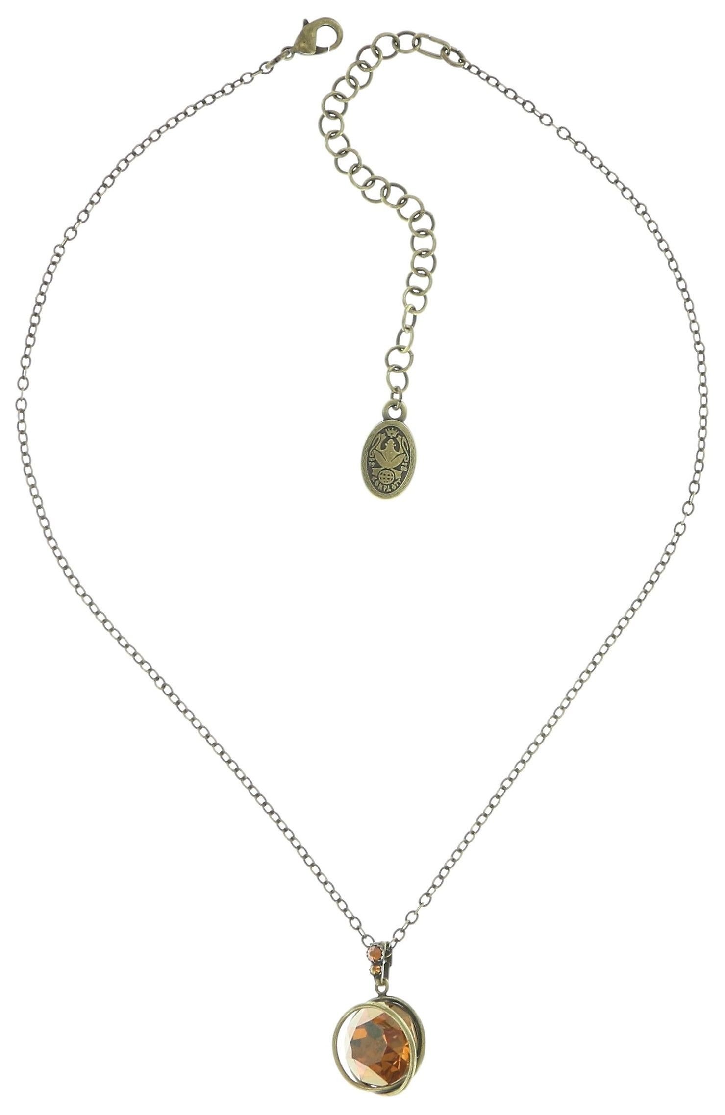 image pour Collier pendant Sparkle Twist Marron / Orange crystal copper 