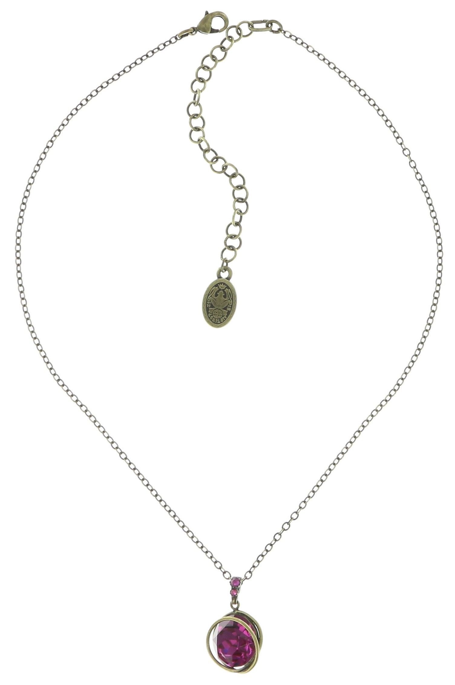 image for Necklace Pendant Sparkle Twist Dark Rose fuchsia 