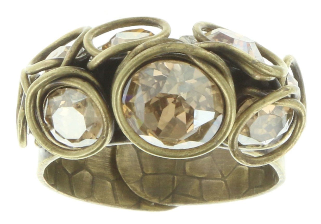 image for Ring Sparkle Twist Beige crystal golden shadow 