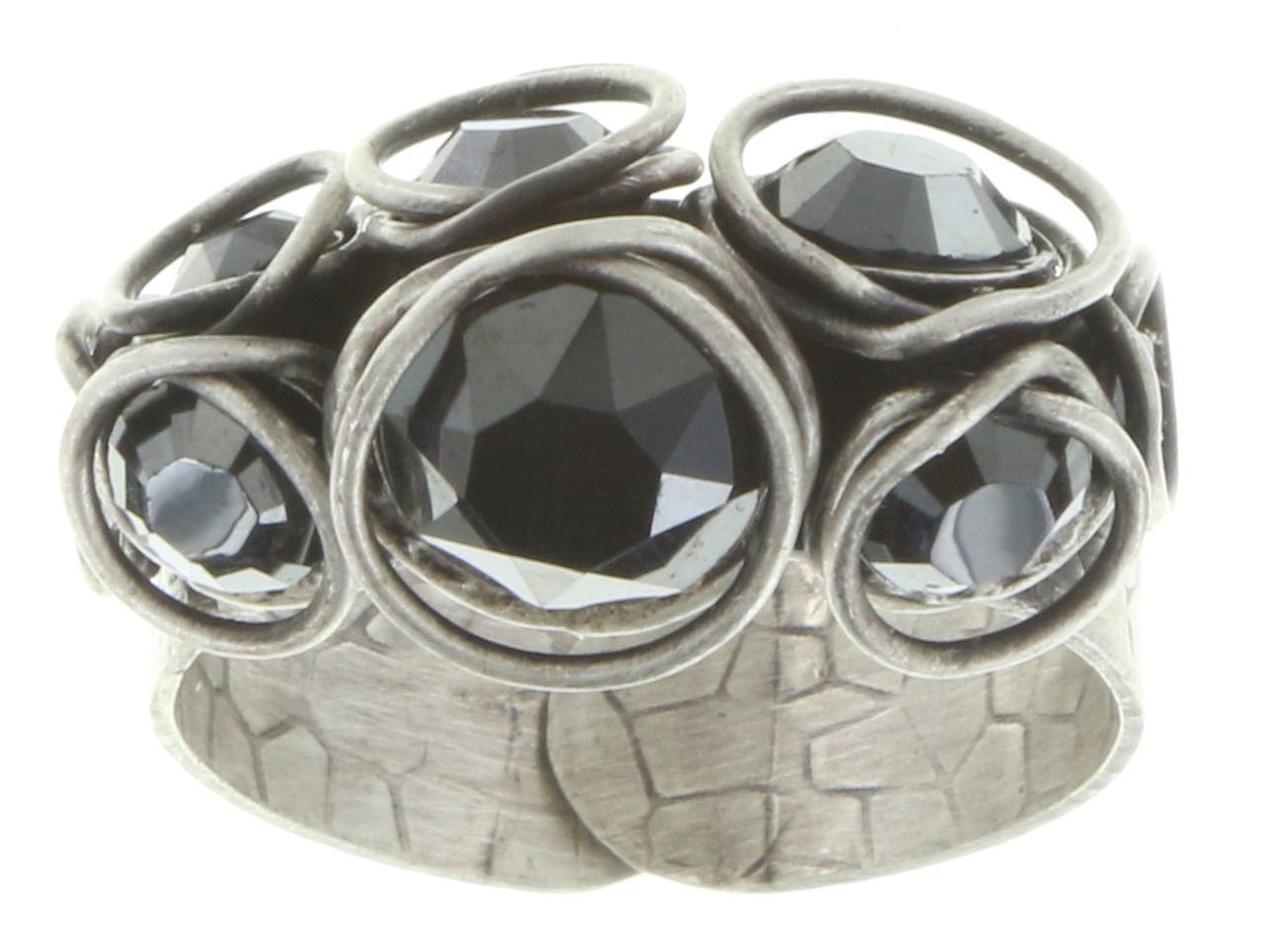 image for Ring Sparkle Twist Black jet hematite 