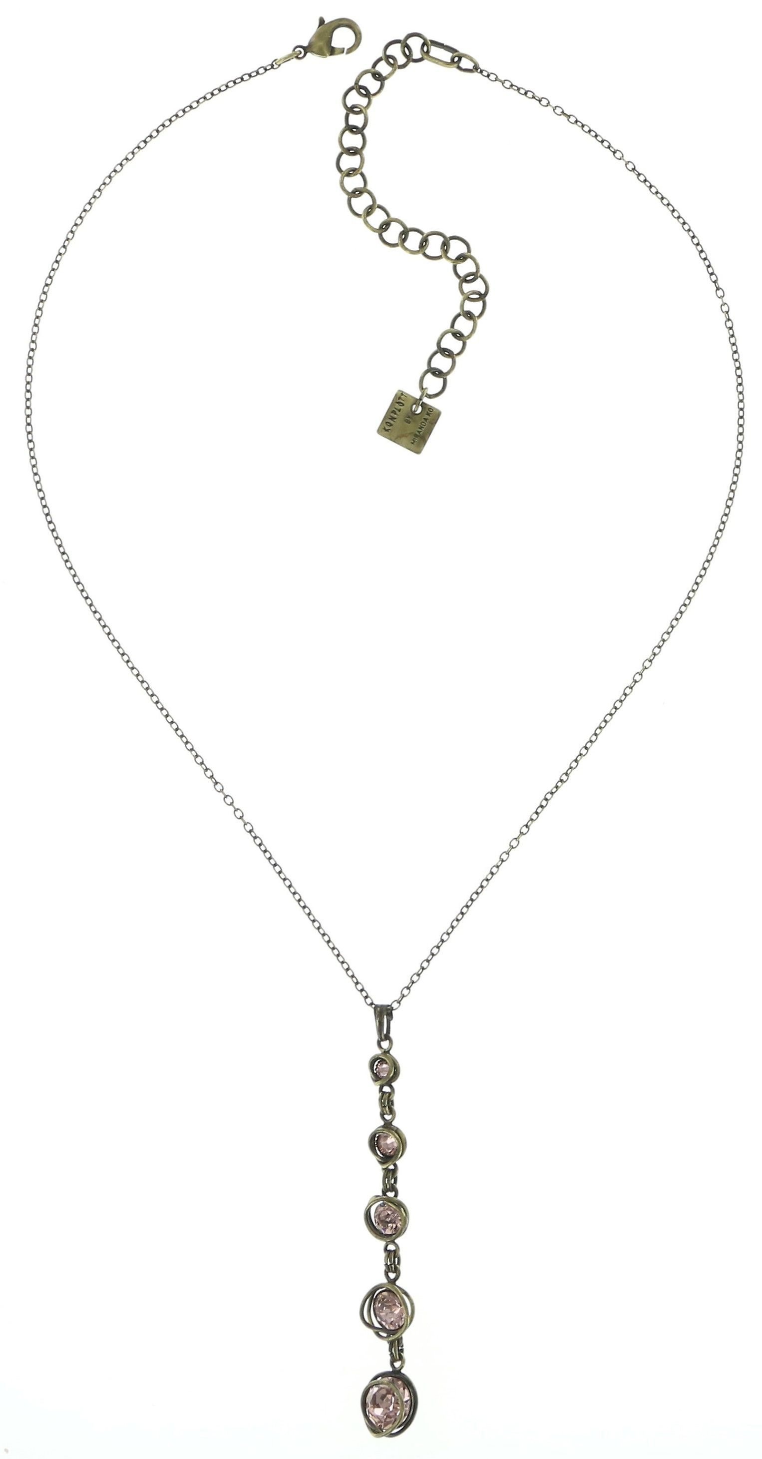 image for Necklace Pendant Sparkle Twist Beige / Pink vintage rose 