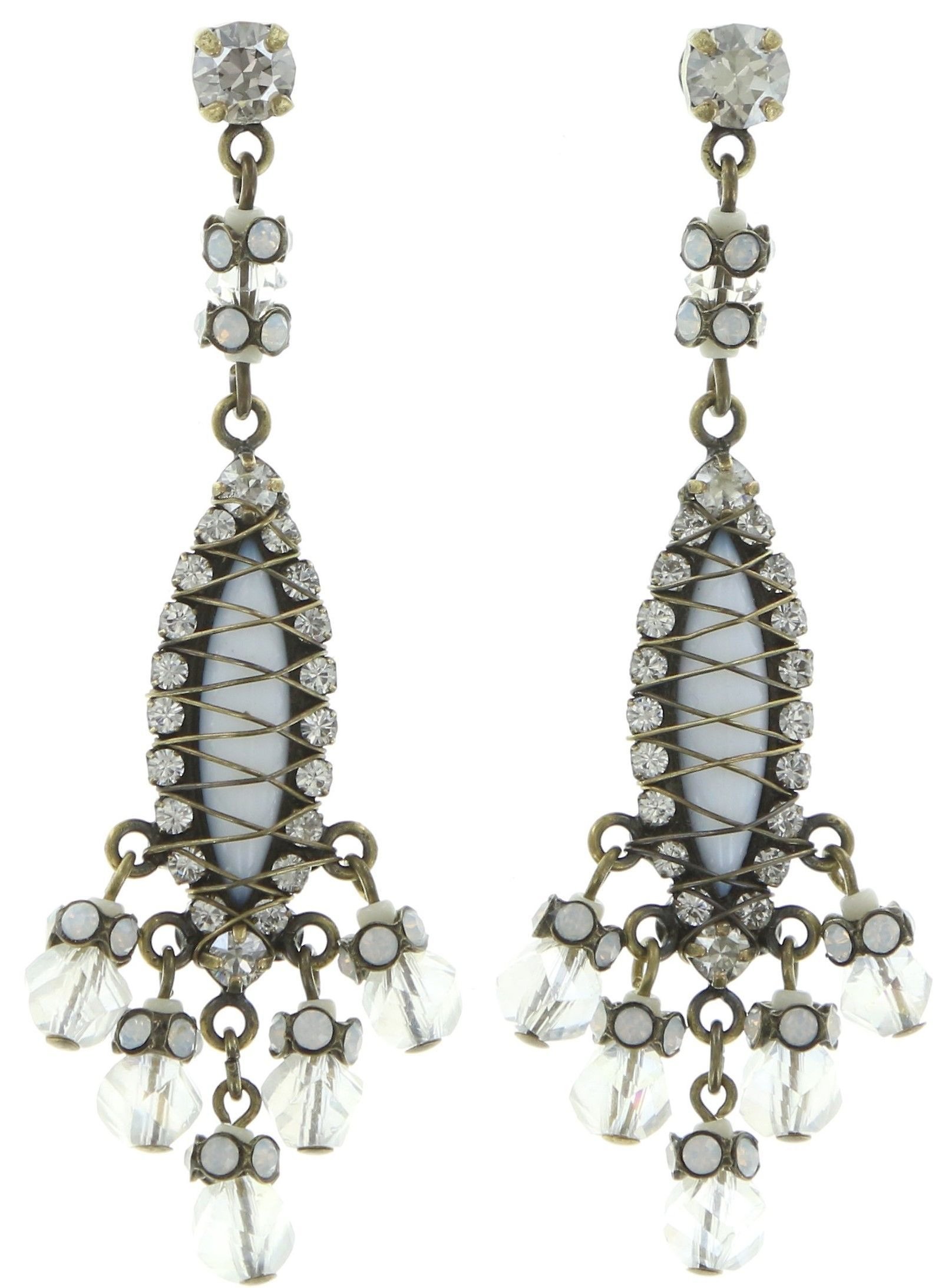 image pour Clou d'oreille pendant Indianafrica white  