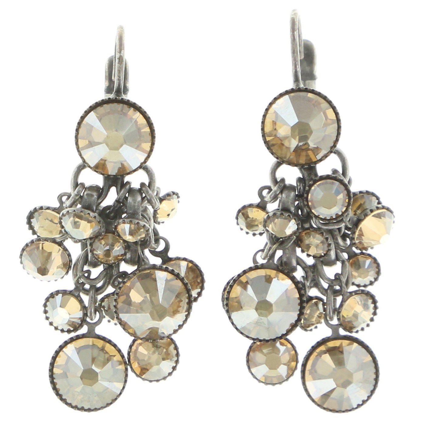 image for Earring eurowire dangling Waterfalls Beige  