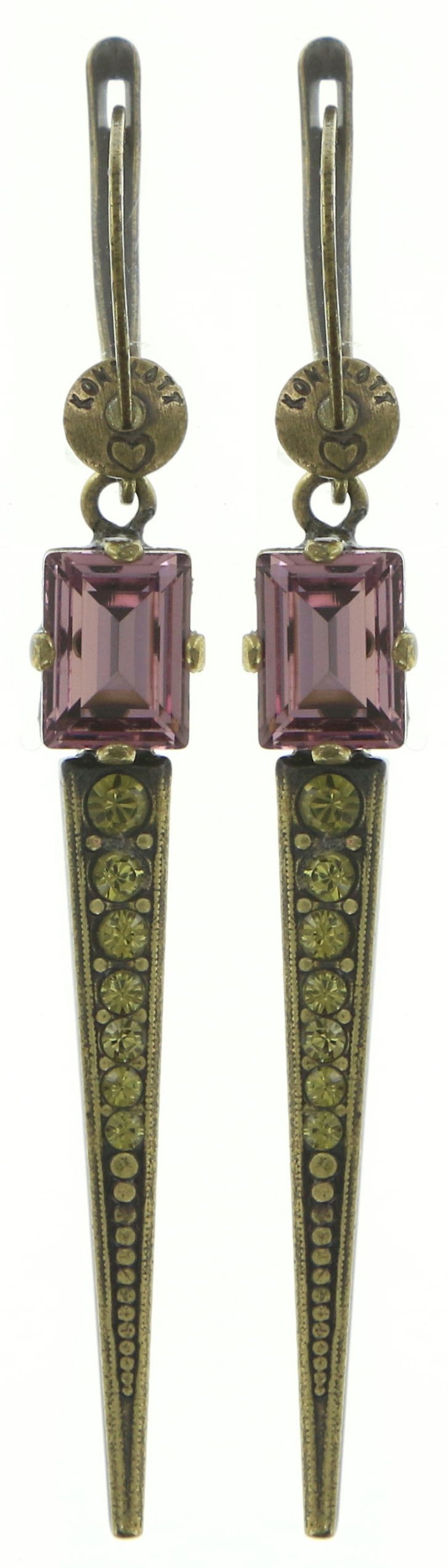 image for Earring Dangling Art Deco Oriental Peacock  