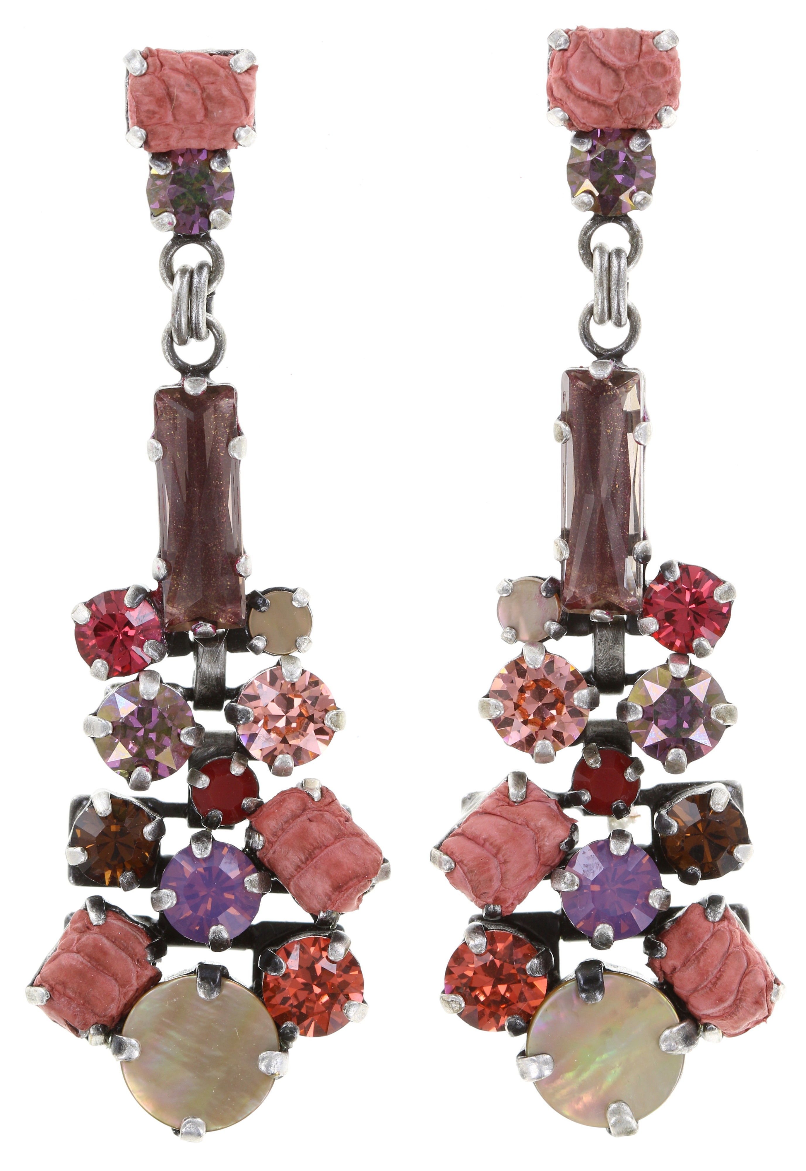 image for Earring stud dangling To Katharine With Love Red  