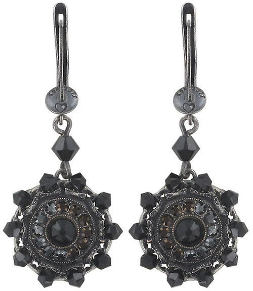image pour Boucles d'oreilles pendantes Maharani Noir  extra small