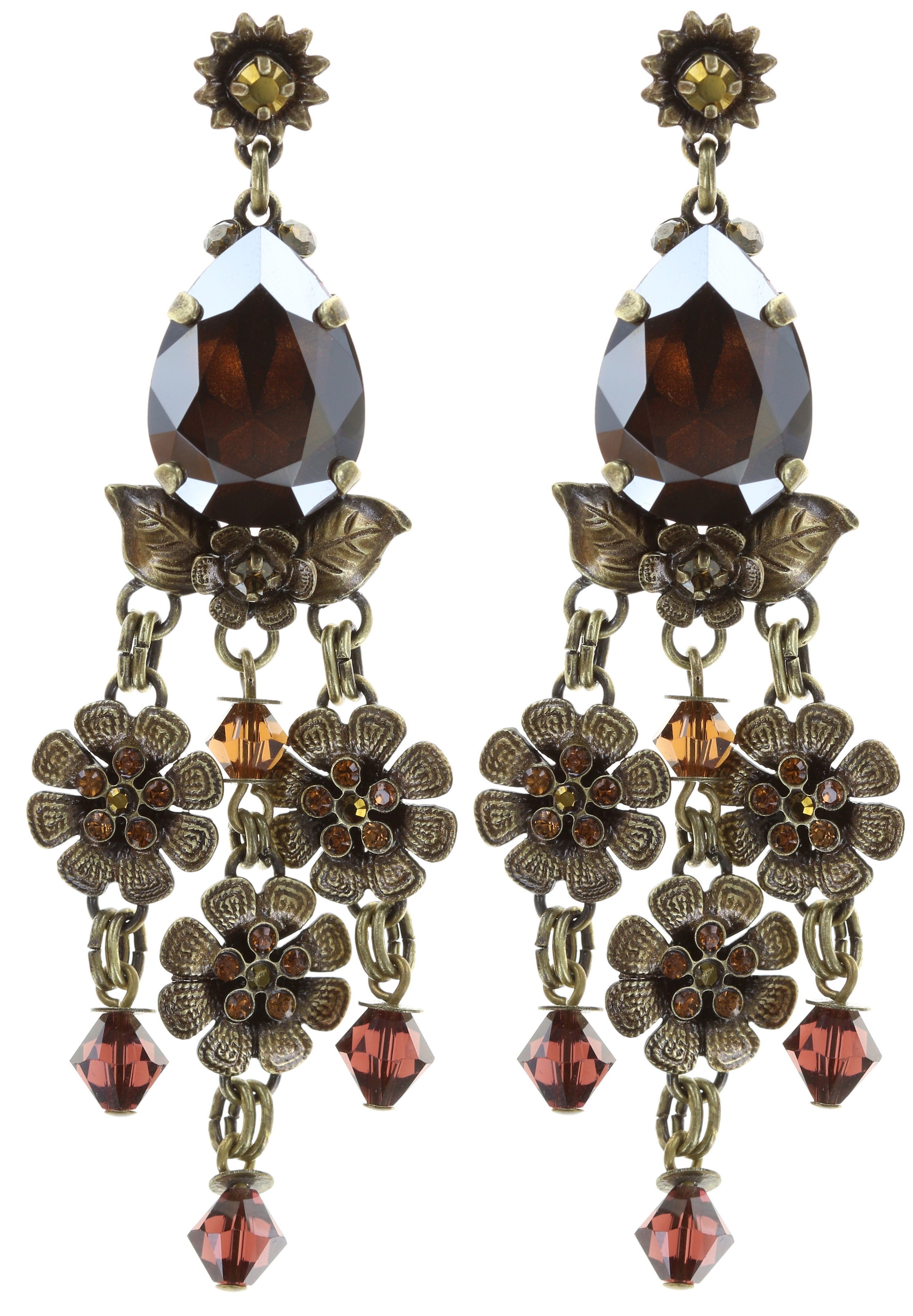 image for Earring Stud Dangling Eternal Glory Brown / Red  
