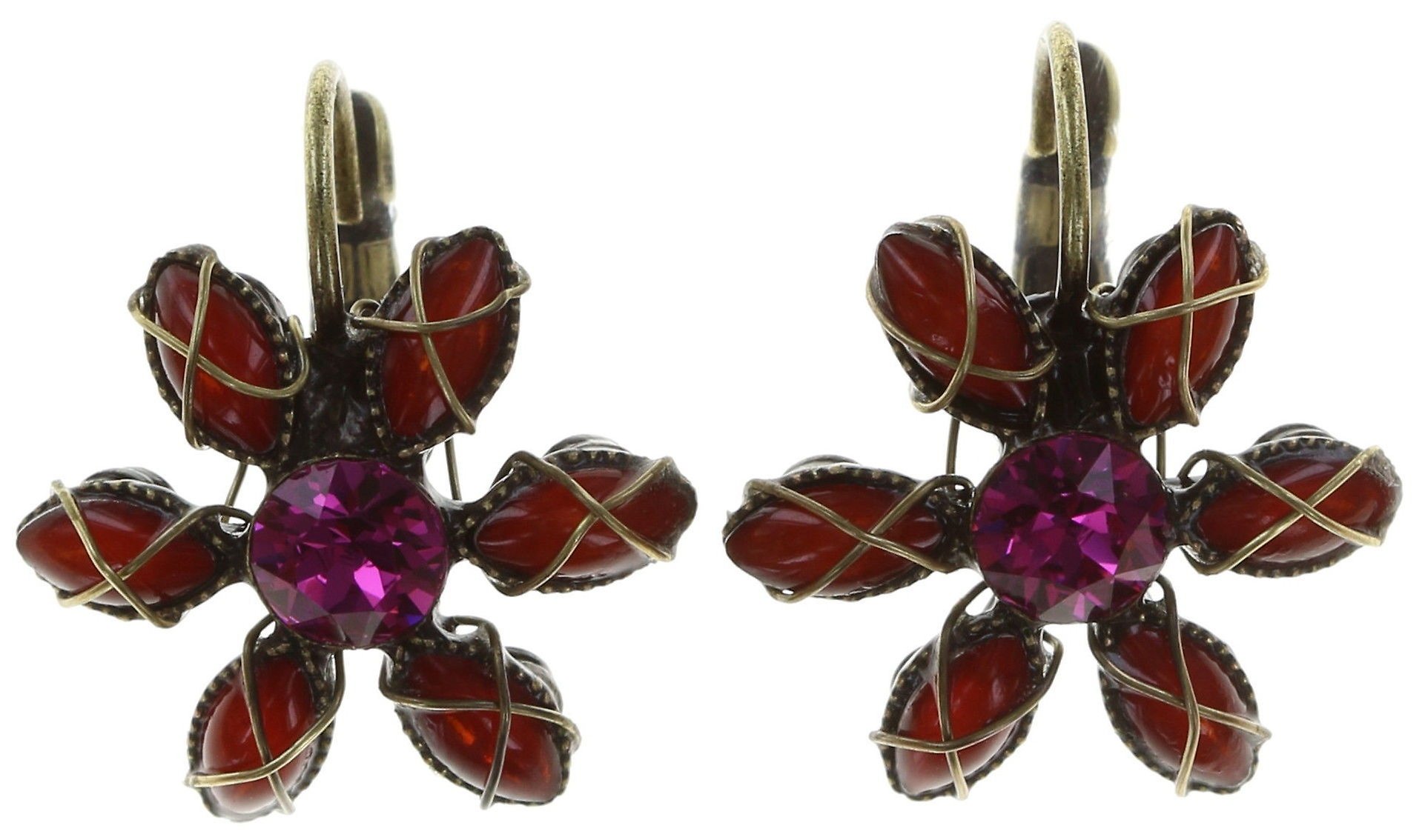 image for Earring Eurowire Psychodahlia Red  