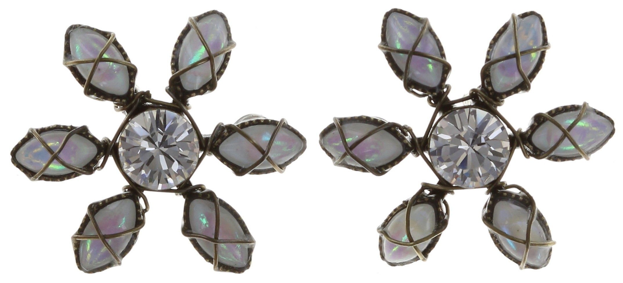 image pour Clou d'oreille Psychodahlia Blanc  