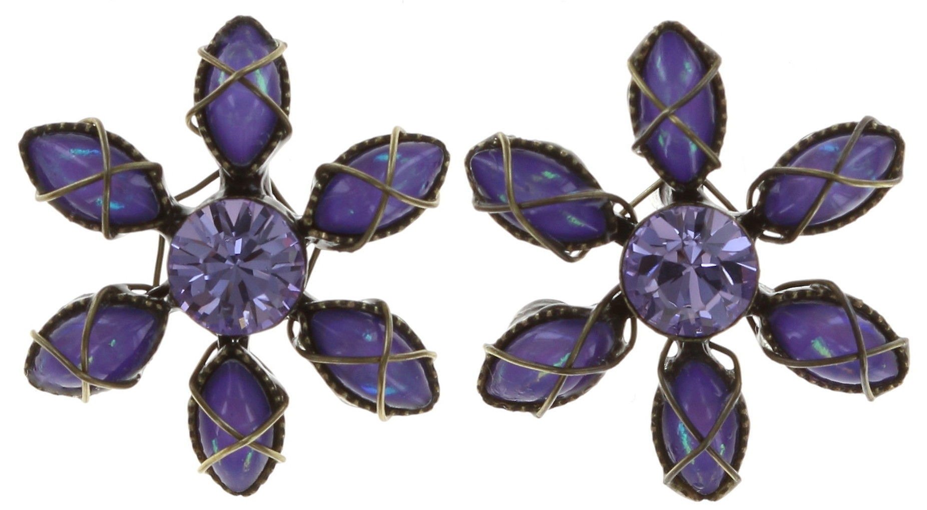 image for Earring stud Psychodahlia Lila  