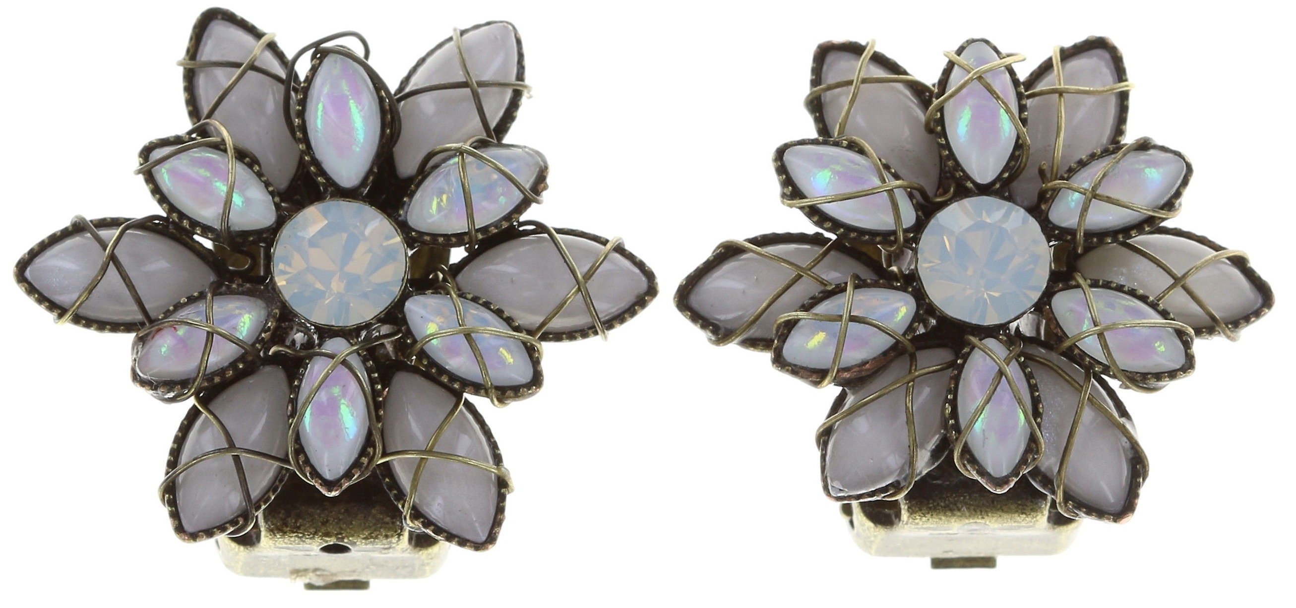 image pour Boucles d'oreilles Clip Psychodahlia Blanc  extra small