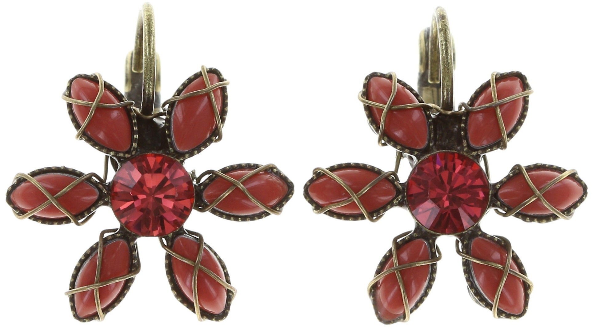 image pour Boucles d'oreilles Eurowire Psychodahlia Rouge  