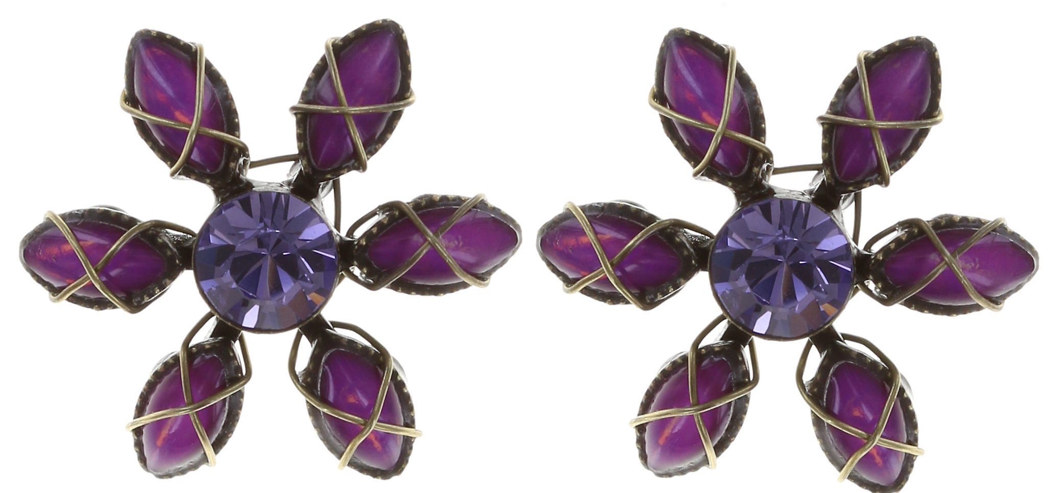 image for Earring Stud Psychodahlia Lila  