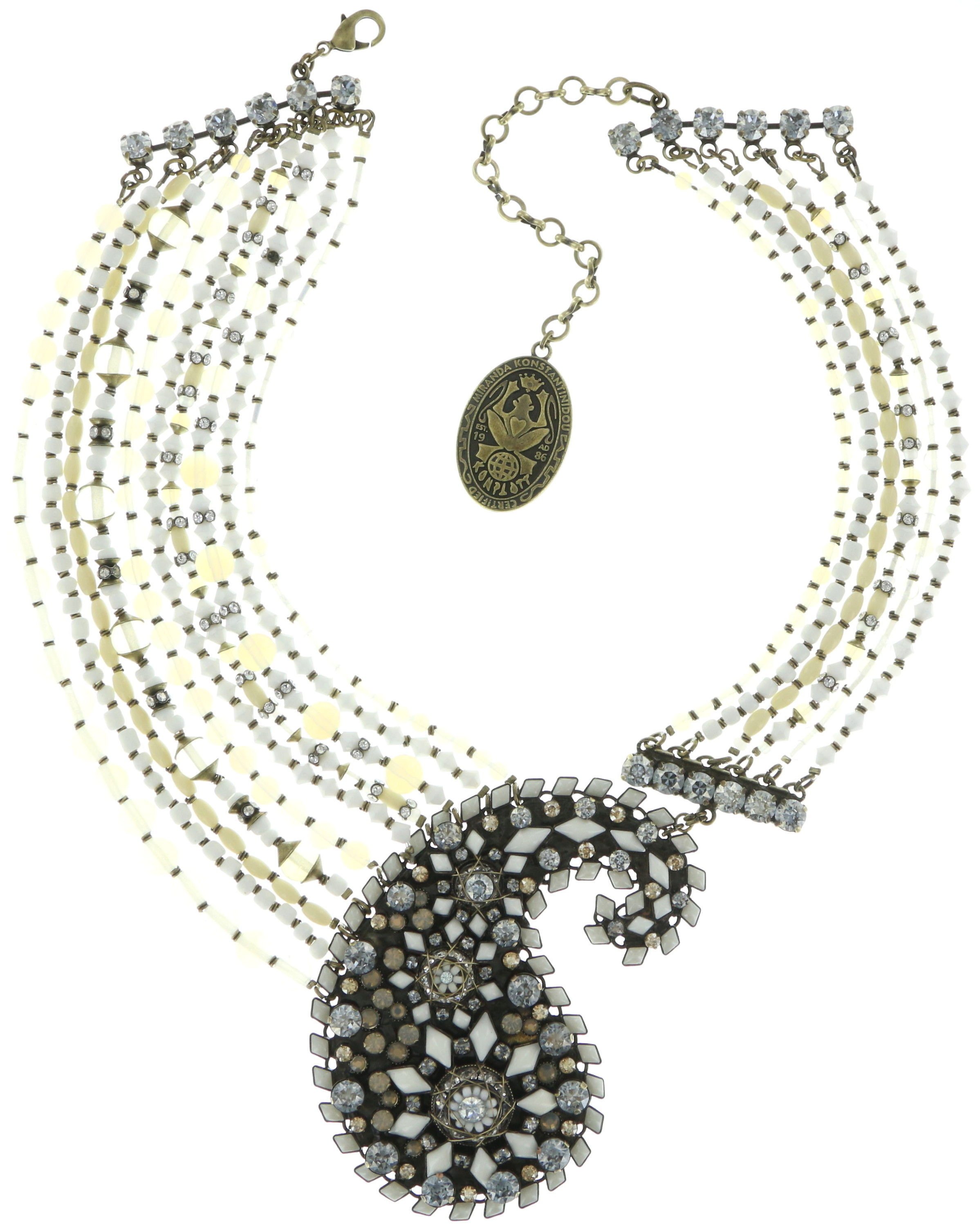 image for Necklace Paisley White  
