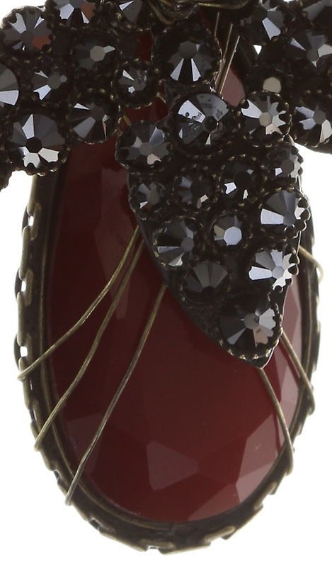 image pour Clou d'oreille pendant Queen of Elves Noir / Rouge  