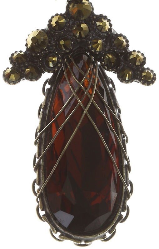 image pour Boucle d'oreille Clip pendante Queen of Elves Marron  