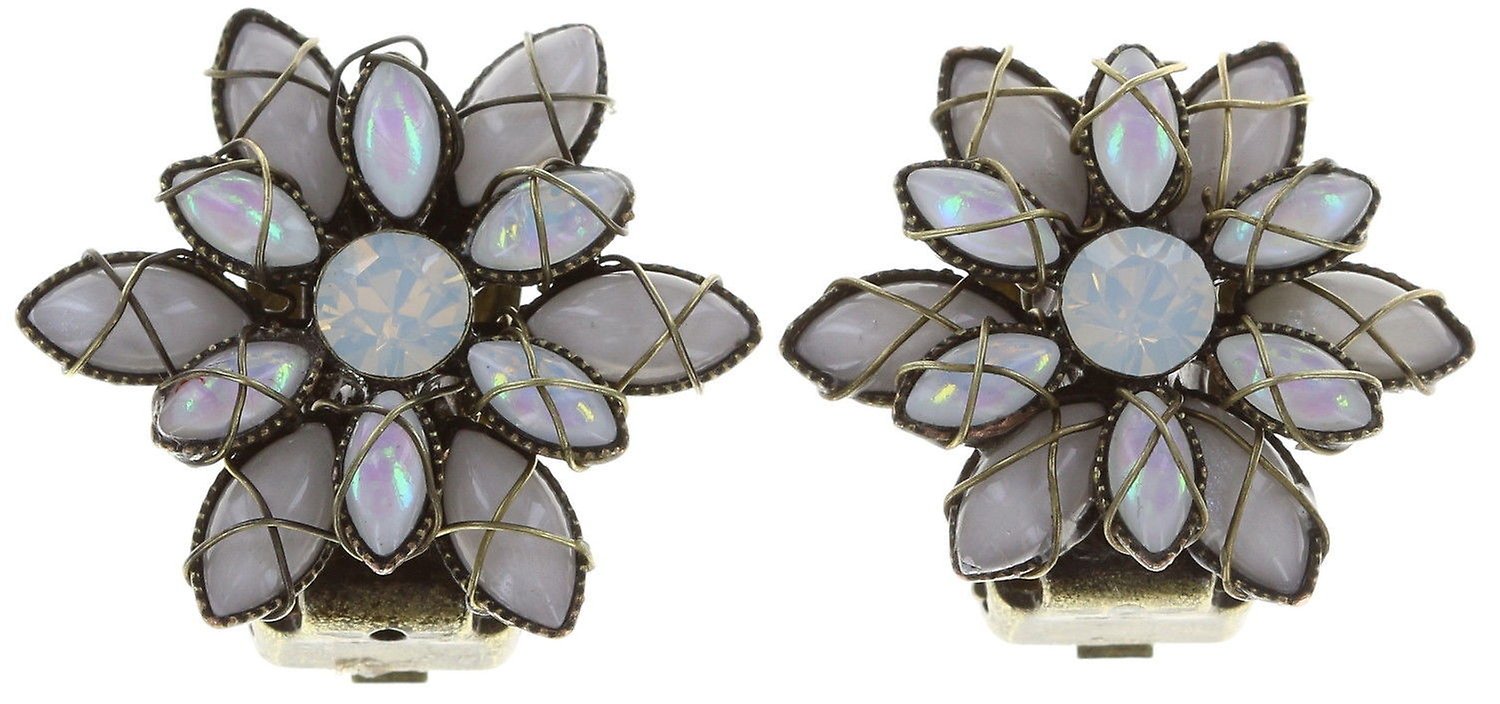 image pour Boucles d'oreilles Clip Psychodahlia Blanc  extra small