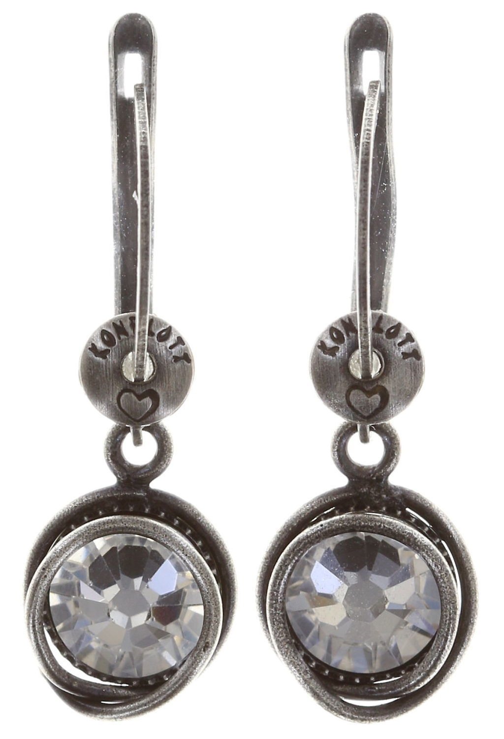 image for Earring Dangling Sparkle Twist White crystal 
