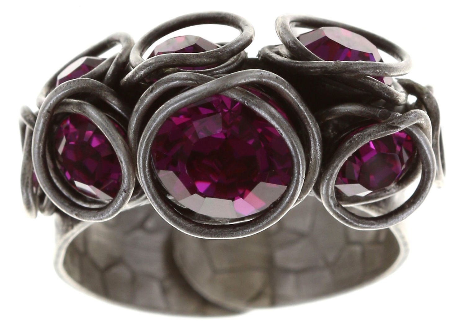 image for Ring Sparkle Twist Dark Rose fuchsia 
