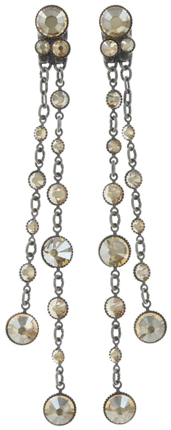 image for Earring Stud Dangling Waterfalls Beige  