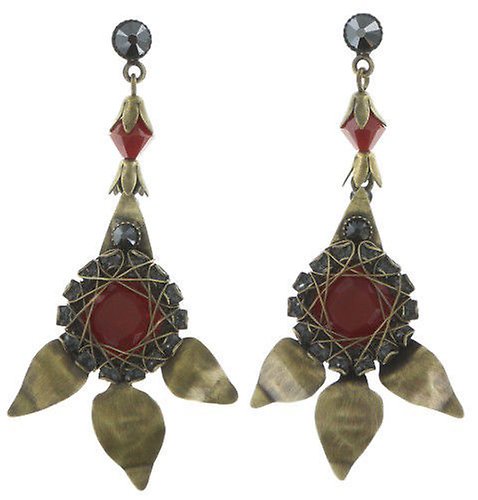 KONPLOTT Ohrstecker baumelnd Queen of Elves Schwarz Rot