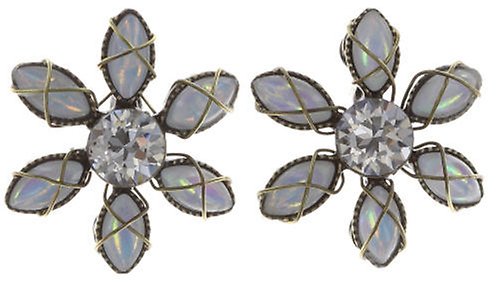 image for Earring stud Psychodahlia White  