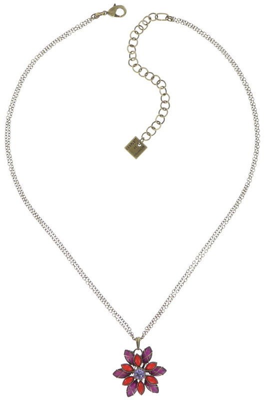 image pour Collier pendant Psychodahlia Orange / Lila  extra small