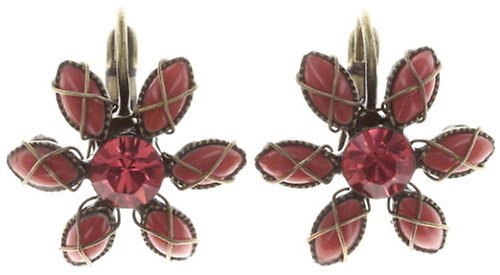 image pour Boucles d'oreilles Eurowire Psychodahlia Rouge  