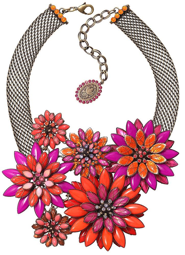image for Necklace Collier Psychodahlia Orange / Lila  