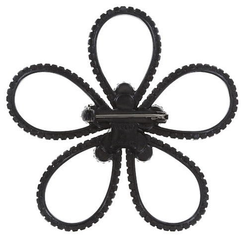 image for Brooch Cathedral Flower Black  