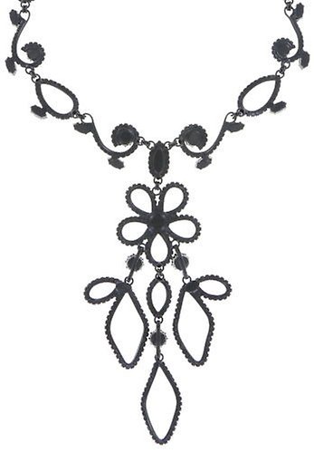 image for Necklace-Y Cathedral Flower Black  