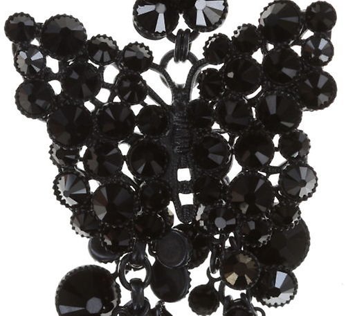 image for Earring Stud Dangling Lost Garden Black  